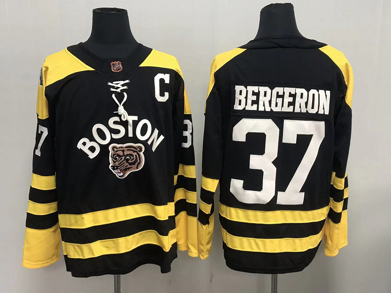 Men's Boston Bruins Patrice Bergeron #37 Black Jersey